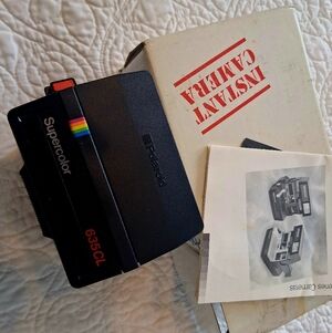 Polaroid Supercolor 635CL Black with Rainbow Accent With Strap, Box And Manuals